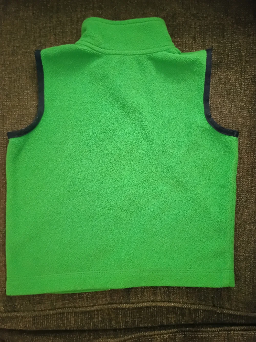 Carter's 3T Green Fleece Zip Up Vest Blue Trim & Pockets